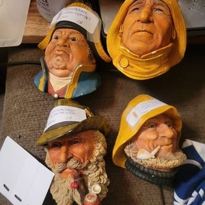 Set of 4 blossom chalk head faces